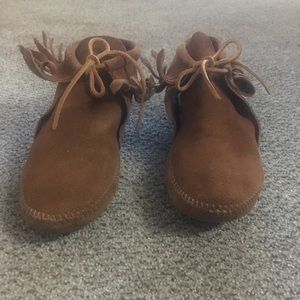 Genuine leather Minnetonka moccasins
